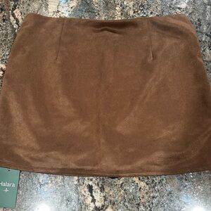 Halara High Waisted 2-in-1 Bodycon Suede Mini Casual Skirt